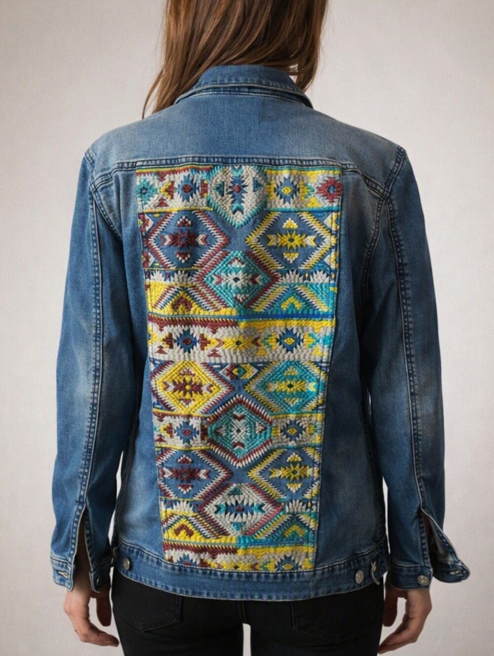 LuLaRoe Classic Blue Embroidered Denim Jean Jacket - Size: XL - EUC